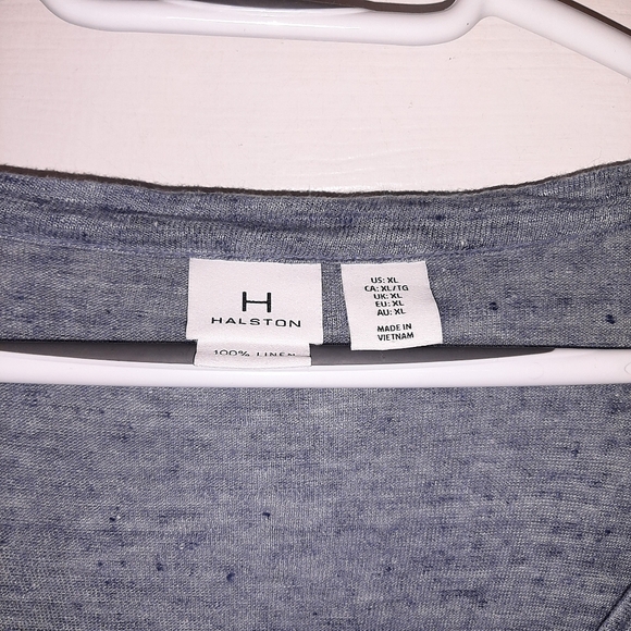 Halston 100% Linen Short Sleeve Cardigan - Picture 2 of 3